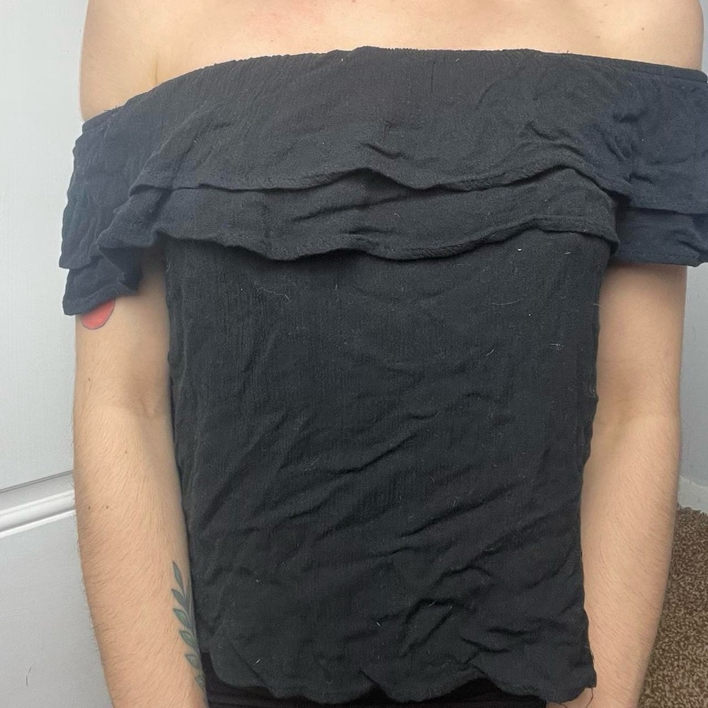 Off-Shoulder Black Top